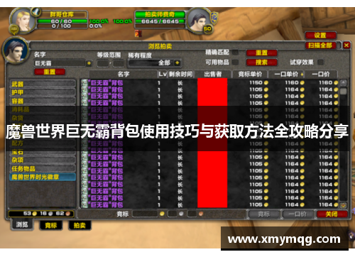 魔兽世界巨无霸背包使用技巧与获取方法全攻略分享